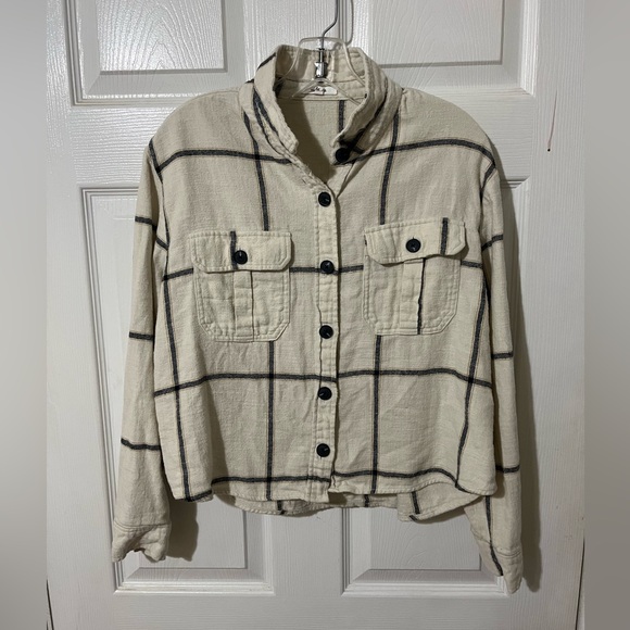 Maurices Jackets & Blazers - Plaid Cream Top
